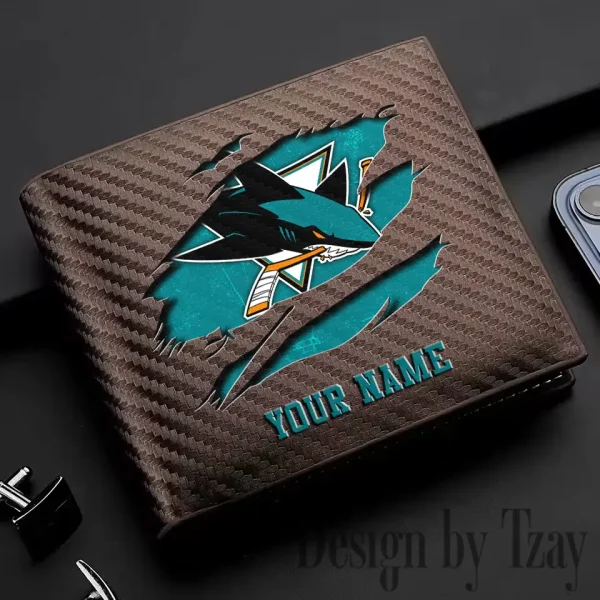 San Jose Sharks NHL Carbon Wallet ID Credit Card Holder License Money Bag SPTCWCCH055 - Image 2
