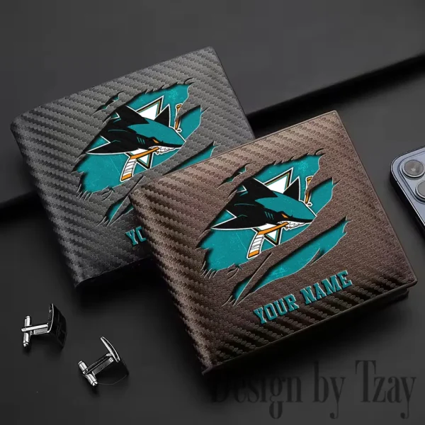 San Jose Sharks NHL Carbon Wallet ID Credit Card Holder License Money Bag SPTCWCCH055 - Image 3