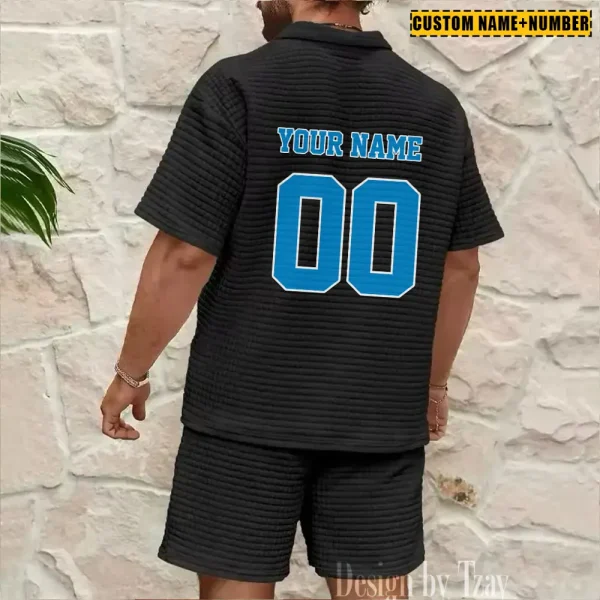 Carolina Panthers New Spring And Summer Leisure Sports Fitness Tide Male Short Sleeve Shorts Two-Piece Set BSPTWHZSS413 - Image 7