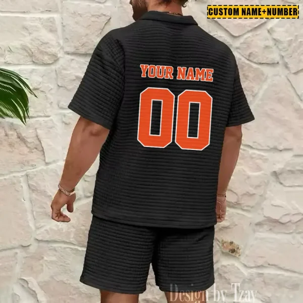 Cincinnati Bengals New Spring And Summer Leisure Sports Fitness Tide Male Short Sleeve Shorts Two-Piece Set BSPTWHZSS415 - Image 7