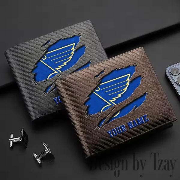 St. Louis Blues NHL Carbon Wallet ID Credit Card Holder License Money Bag SPTCWCCH057 - Image 2