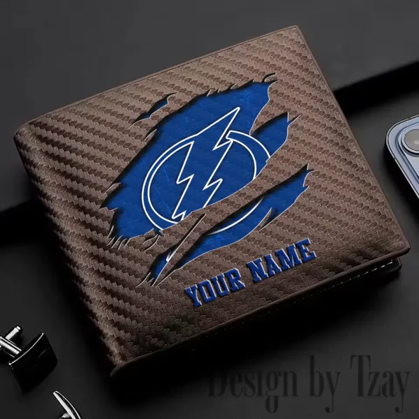 Tampa Bay Lightning NHL Carbon Wallet ID Credit Card Holder License Money Bag SPTCWCCH058