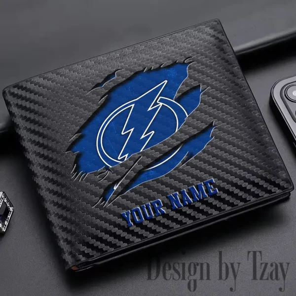 Tampa Bay Lightning NHL Carbon Wallet ID Credit Card Holder License Money Bag SPTCWCCH058 - Image 2