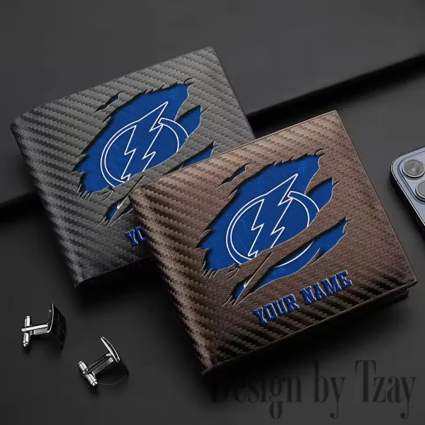 Tampa Bay Lightning NHL Carbon Wallet ID Credit Card Holder License Money Bag SPTCWCCH058 - Image 3