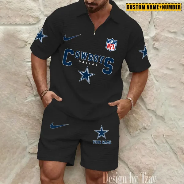 Dallas Cowboys New Spring And Summer Leisure Sports Fitness Tide Male Short Sleeve Shorts Two-Piece Set BSPTWHZSS417 - Image 4