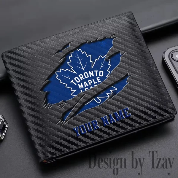 Toronto Maple Leafs NHL Carbon Wallet ID Credit Card Holder License Money Bag SPTCWCCH059