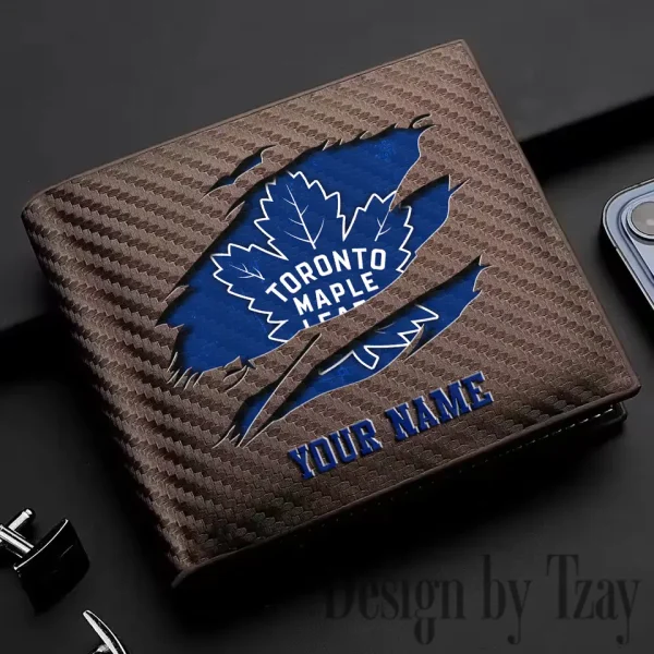 Toronto Maple Leafs NHL Carbon Wallet ID Credit Card Holder License Money Bag SPTCWCCH059 - Image 2