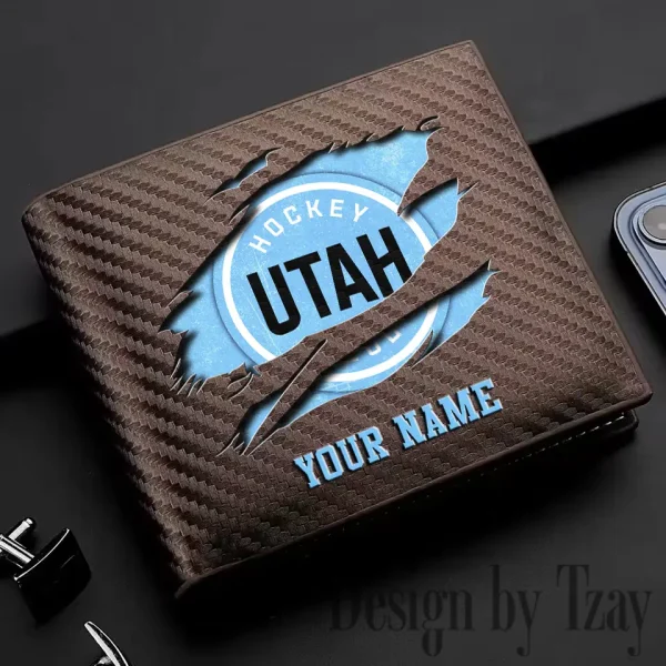 Utah Hockey Club NHL Carbon Wallet ID Credit Card Holder License Money Bag SPTCWCCH060