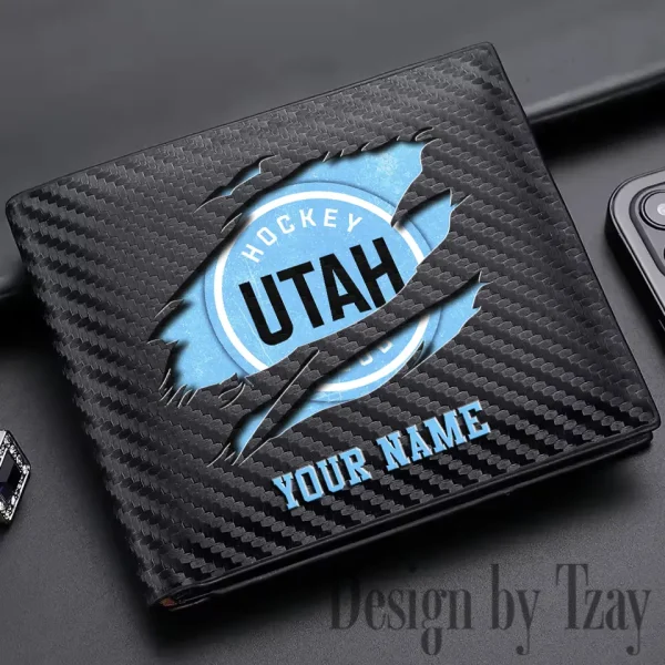 Utah Hockey Club NHL Carbon Wallet ID Credit Card Holder License Money Bag SPTCWCCH060 - Image 3