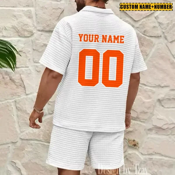 Denver Broncos New Spring And Summer Leisure Sports Fitness Tide Male Short Sleeve Shorts Two-Piece Set BSPTWHZSS418 - Image 6