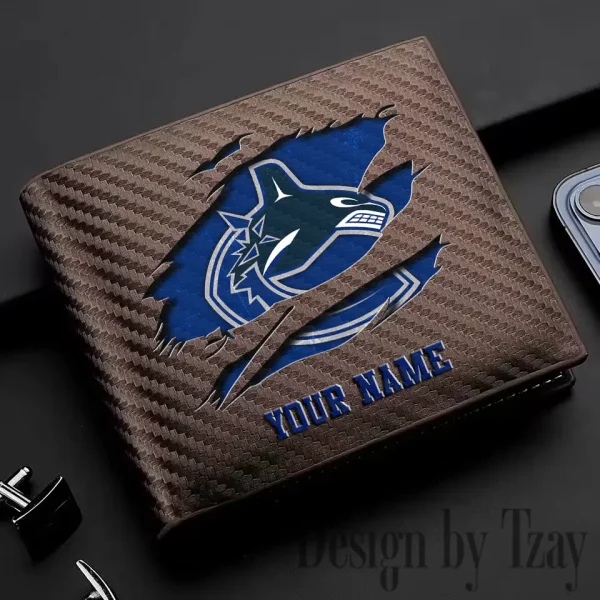 Vancouver Canucks NHL Carbon Wallet ID Credit Card Holder License Money Bag SPTCWCCH061 - Image 2