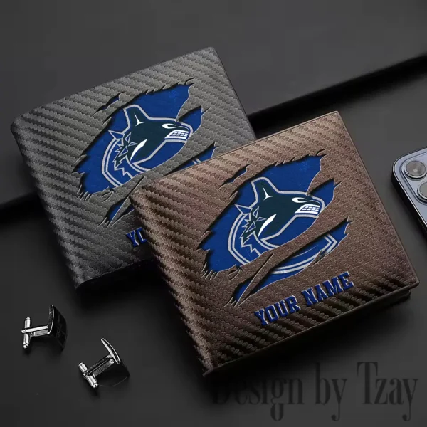 Vancouver Canucks NHL Carbon Wallet ID Credit Card Holder License Money Bag SPTCWCCH061 - Image 3