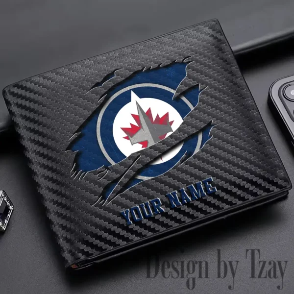 Winnipeg Jets NHL Carbon Wallet ID Credit Card Holder License Money Bag SPTCWCCH064 - Image 3