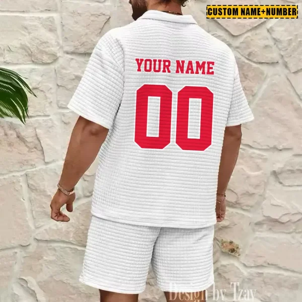 Kansas City Chiefs New Spring And Summer Leisure Sports Fitness Tide Male Short Sleeve Shorts Two-Piece Set BSPTWHZSS424 - Image 5