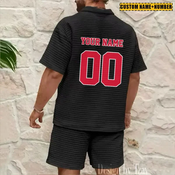 Kansas City Chiefs New Spring And Summer Leisure Sports Fitness Tide Male Short Sleeve Shorts Two-Piece Set BSPTWHZSS424 - Image 6