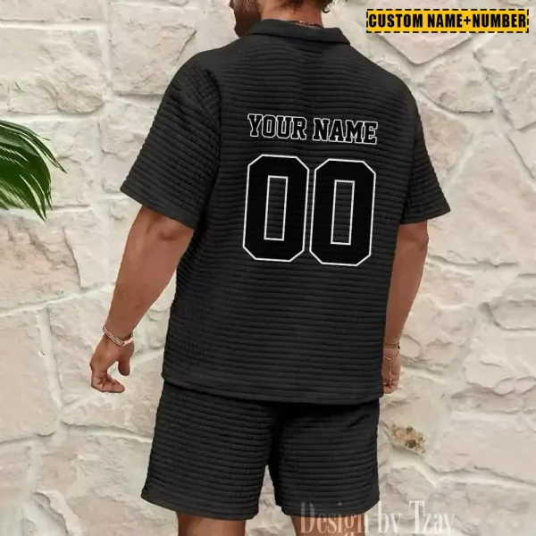 New Orleans Saints New Spring And Summer Leisure Sports Fitness Tide Male Short Sleeve Shorts Two-Piece Set BSPTWHZSS431 - Image 6