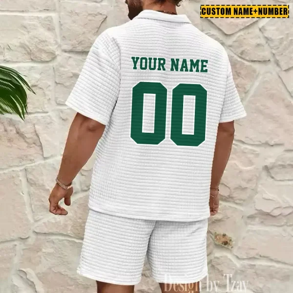 New York Jets New Spring And Summer Leisure Sports Fitness Tide Male Short Sleeve Shorts Two-Piece Set BSPTWHZSS433 - Image 7