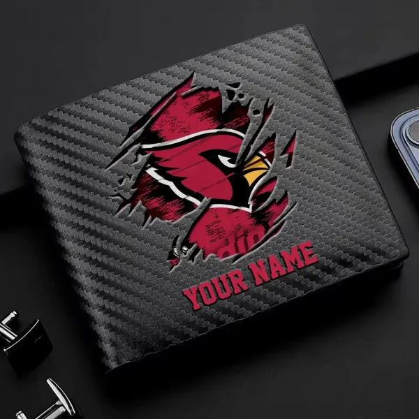 Arizona Cardinals Carbon Wallet ID Credit Card Holder License Money Bag SPTCWCCH065