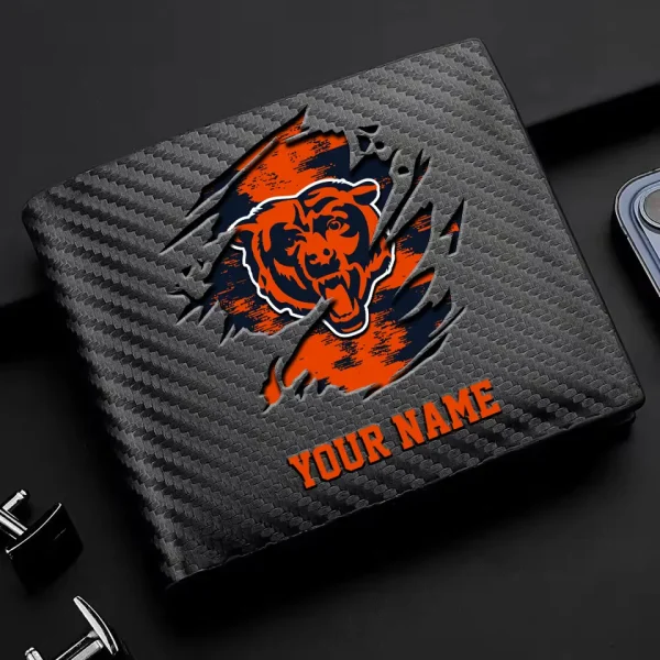 Chicago Bears Carbon Wallet ID Credit Card Holder License Money Bag SPTCWCCH070