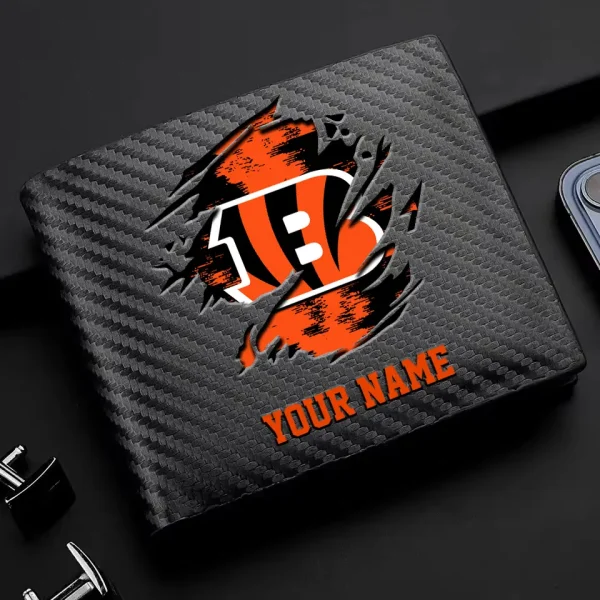 Cincinnati Bengals Carbon Wallet ID Credit Card Holder License Money Bag SPTCWCCH071