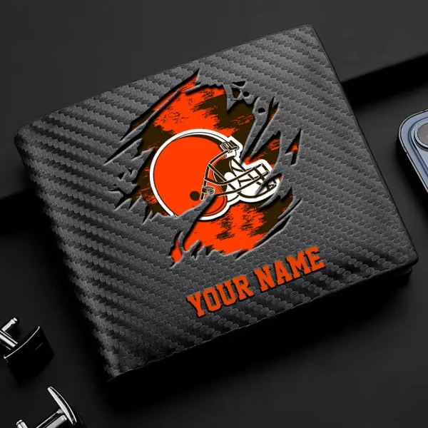 Cleveland Browns Carbon Wallet ID Credit Card Holder License Money Bag SPTCWCCH072