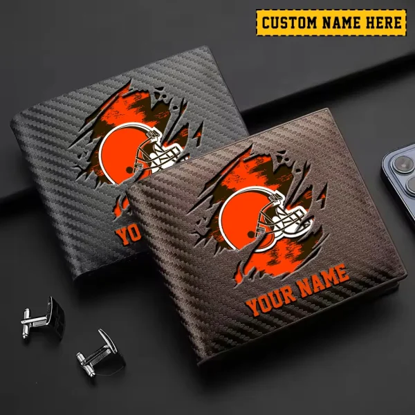 Cleveland Browns Carbon Wallet ID Credit Card Holder License Money Bag SPTCWCCH072 - Image 2