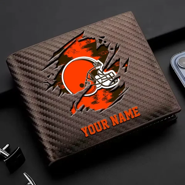 Cleveland Browns Carbon Wallet ID Credit Card Holder License Money Bag SPTCWCCH072 - Image 3