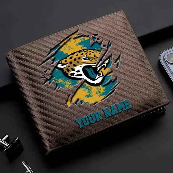 Jacksonville Jaguars Carbon Wallet ID Credit Card Holder License Money Bag SPTCWCCH079 - Image 2