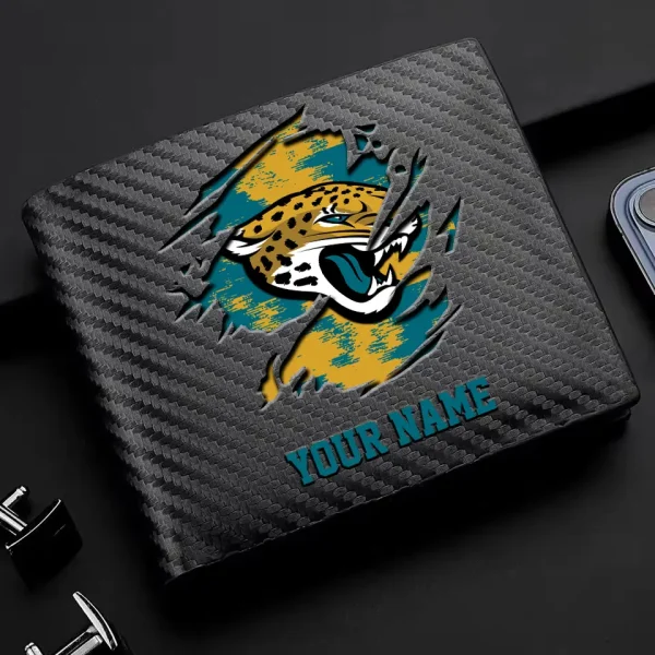 Jacksonville Jaguars Carbon Wallet ID Credit Card Holder License Money Bag SPTCWCCH079 - Image 3