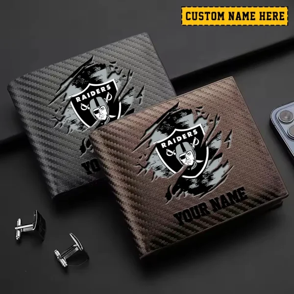 Las Vegas Raiders Carbon Wallet ID Credit Card Holder License Money Bag SPTCWCCH081