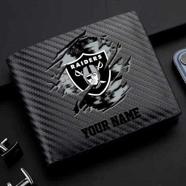 Las Vegas Raiders Carbon Wallet ID Credit Card Holder License Money Bag SPTCWCCH081 - Image 2