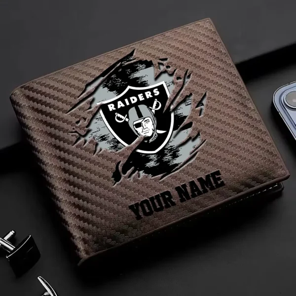 Las Vegas Raiders Carbon Wallet ID Credit Card Holder License Money Bag SPTCWCCH081 - Image 3