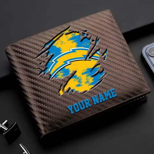Los Angeles Chargers Carbon Wallet ID Credit Card Holder License Money Bag SPTCWCCH082