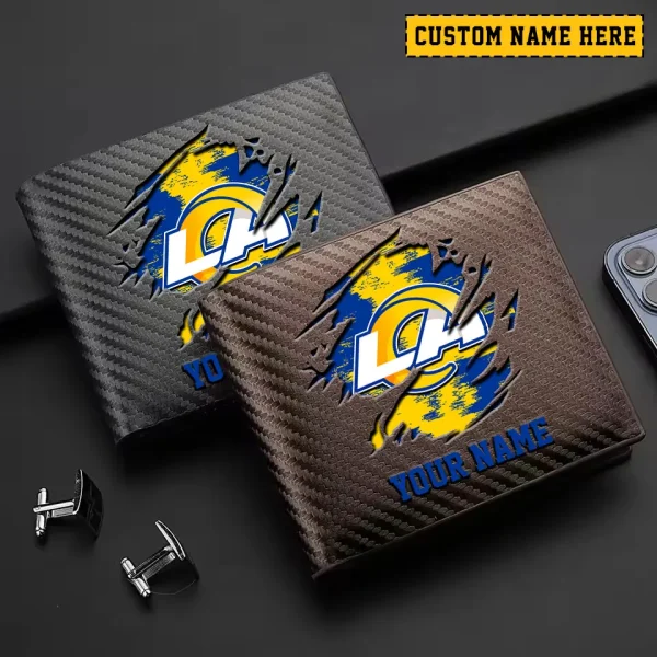 Los Angeles Rams Carbon Wallet ID Credit Card Holder License Money Bag SPTCWCCH083