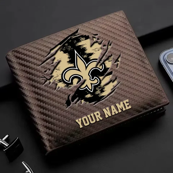 New Orleans Saints Carbon Wallet ID Credit Card Holder License Money Bag SPTCWCCH087 - Image 2