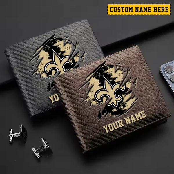 New Orleans Saints Carbon Wallet ID Credit Card Holder License Money Bag SPTCWCCH087 - Image 3