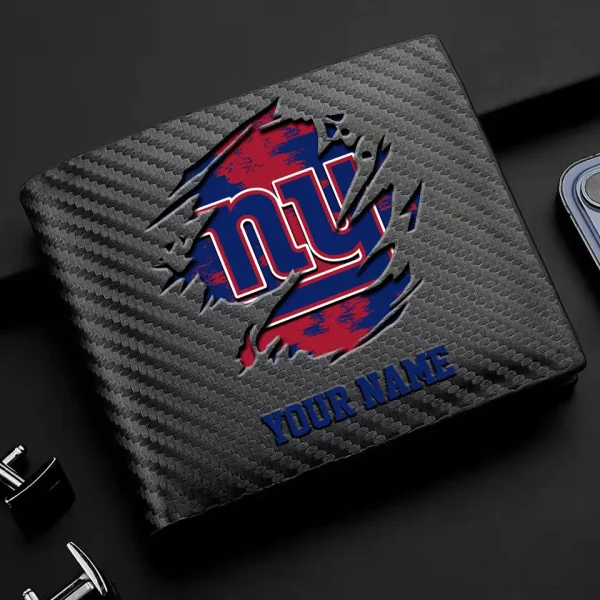 New York Giants Carbon Wallet ID Credit Card Holder License Money Bag SPTCWCCH088