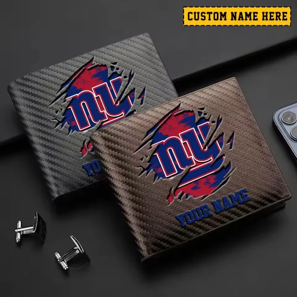New York Giants Carbon Wallet ID Credit Card Holder License Money Bag SPTCWCCH088 - Image 2