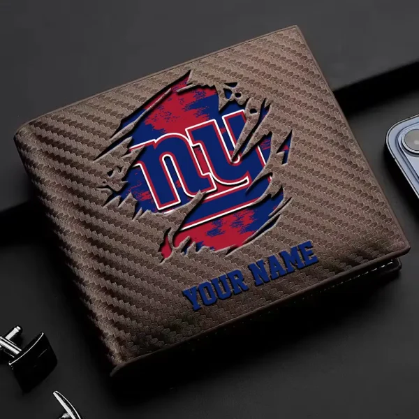 New York Giants Carbon Wallet ID Credit Card Holder License Money Bag SPTCWCCH088 - Image 3