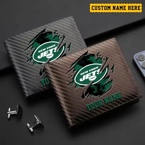 New York Jets Carbon Wallet ID Credit Card Holder License Money Bag SPTCWCCH089