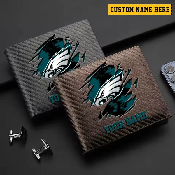 Philadelphia Eagles Carbon Wallet ID Credit Card Holder License Money Bag SPTCWCCH090
