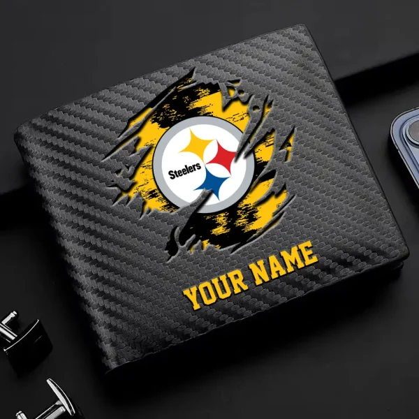 Pittsburgh Steelers Carbon Wallet ID Credit Card Holder License Money Bag SPTCWCCH091