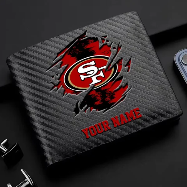 San Francisco 49ers Carbon Wallet ID Credit Card Holder License Money Bag SPTCWCCH092