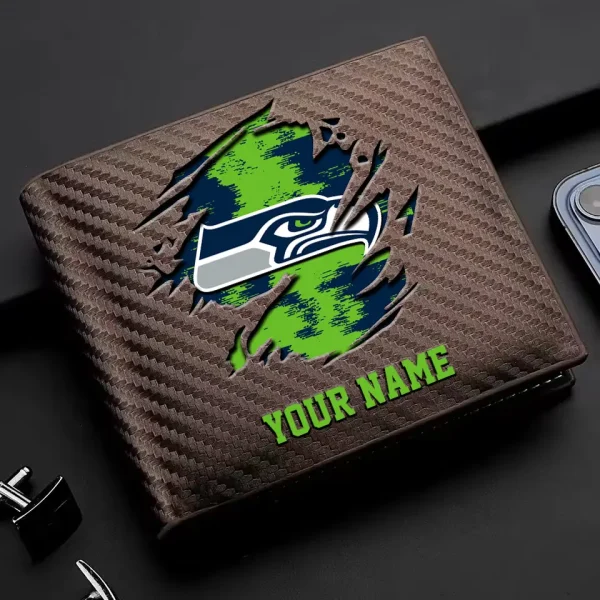 Seattle Seahawks Carbon Wallet ID Credit Card Holder License Money Bag SPTCWCCH093