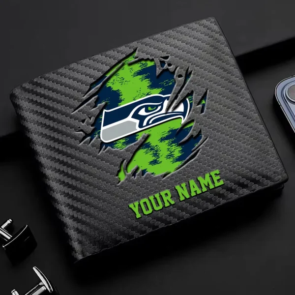 Seattle Seahawks Carbon Wallet ID Credit Card Holder License Money Bag SPTCWCCH093 - Image 2