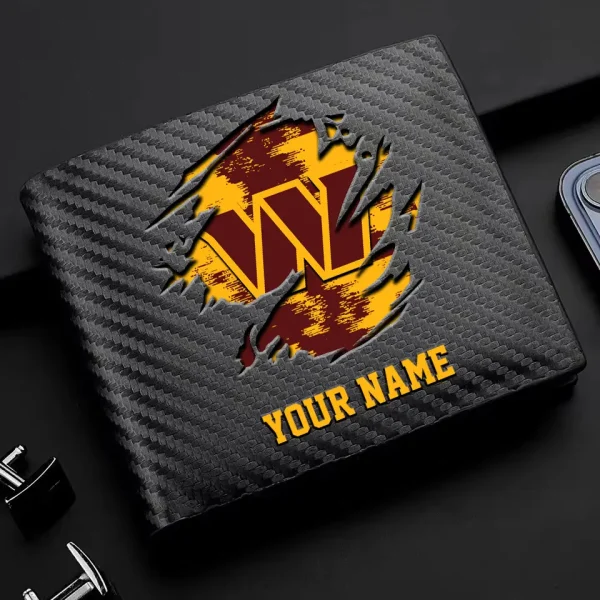 Washington Commanders Carbon Wallet ID Credit Card Holder License Money Bag SPTCWCCH096