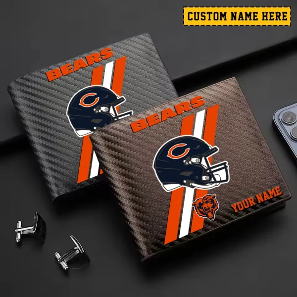 Chicago Bears Carbon Wallet ID Credit Card Holder License Money Bag SPTCWCCH102