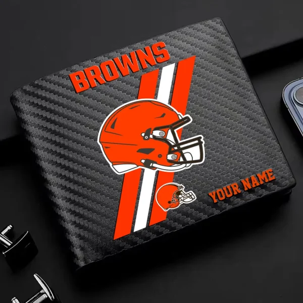 Cleveland Browns Carbon Wallet ID Credit Card Holder License Money Bag SPTCWCCH104 - Image 2