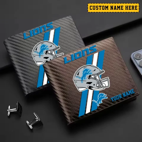 Detroit Lions Carbon Wallet ID Credit Card Holder License Money Bag SPTCWCCH107 - Image 3