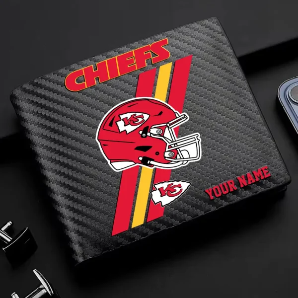 Kansas City Chiefs Carbon Wallet ID Credit Card Holder License Money Bag SPTCWCCH112 - Image 2